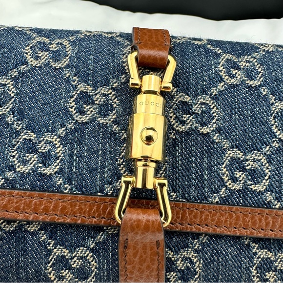 Gucci GG Denim Jackie 1961 Chain Wallet NEW WITH DUST BAG - Picture 13 of 15